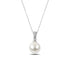925 Sterling Silver Pearl & CZ Pendant Necklace – Elegant Classic Jewelry with Sparkling Accents for Women’s Style