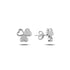 Pave CZ 3-Leaf Clover Sterling Silver Stud Earrings