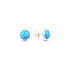 Sterling Silver Round Turquoise Solitaire Stud Earrings – Vibrant Blue Gemstone Studs for Everyday Charm