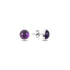 Sterling Silver Round Amethyst Solitaire Stud Earrings – Radiant Purple Sparkle with a Touch of Calm & Charm