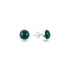 Sterling Silver Round Green Agate Solitaire Stud Earrings – Classic Natural Gem Look for Everyday Elegance