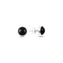 Sterling Silver Round Onyx Solitaire Stud Earrings – Sleek Black Gemstone Studs for Timeless Everyday Style