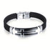 Cross Silicone Bracelet with Modern Stainless Steel Style