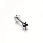 Poker Card Cartilage Stud Earrings Set – Stainless Steel Spade Club Heart Diamond Piercing Jewelry