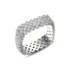 Pave CZ 4 Row Square Eternity Sterling Silver Band Ring