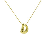 Bubble Letter Pendant Necklace in Stainless Steel – Trendy Minimalist Initial Jewelry for Everyday Style