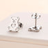 Cute Bear Heart Stud Earrings for Women 316 Stainless Steel Animal Earrings Minimalist Daily Jewelry