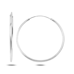 Sterling Silver Thin Hoop Earrings for Women, Sleek 1.5mm Design, Timeless Minimalist Style