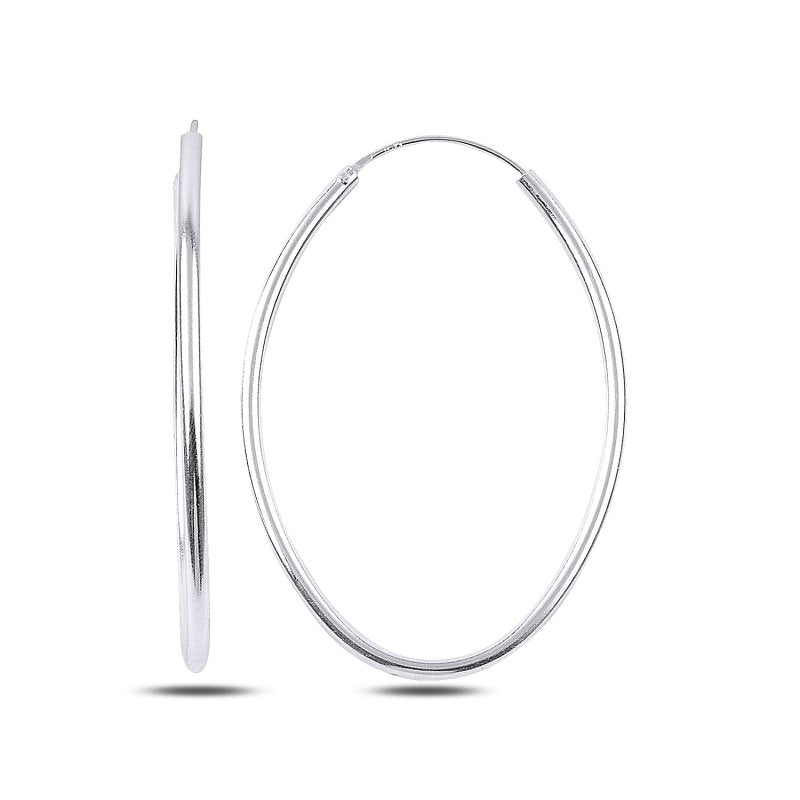 Sterling Silver 30x40mm Large Oval Hoop Earrings, Polished Lightweight Everyday Statement Hoops