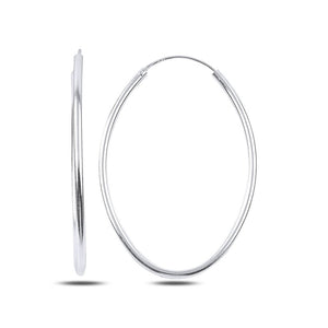 Sterling Silver 30x40mm Large Oval Hoop Earrings, Polished Lightweight Everyday Statement Hoops