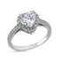925 Sterling Silver Heart-Shaped CZ Halo Engagement Ring for Women – Dainty Solitaire Promise Ring Gift Idea