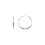 Sterling Silver Thin Hoop Earrings for Women, Minimalist Lightweight Design, Everyday Classic Style