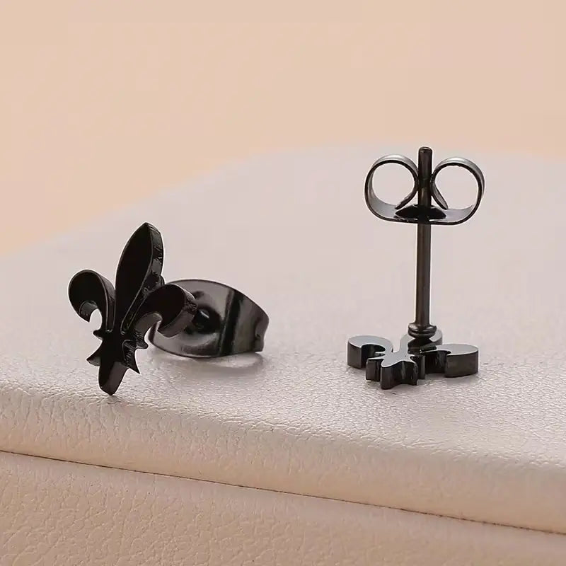 Fleur De Lis Stud Earrings – Stainless Steel Minimalist Earrings for Women, Lightweight Everyday Jewelry