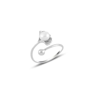 Pearl in Shell Sterling Silver adjustable Ring