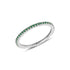 Single Line Emerald CZ Eternity Sterling Silver Band Ring
