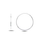 Sterling Silver Thin Hoop Earrings for Women, Minimalist Lightweight Design, Everyday Classic Style