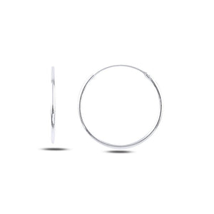 Sterling Silver Thin Hoop Earrings for Women, Minimalist Lightweight Design, Everyday Classic Style