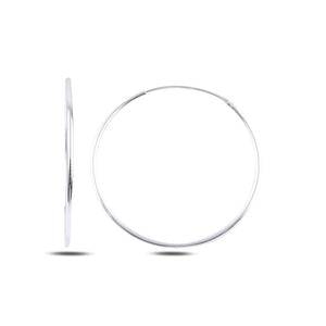Sterling Silver Thin Hoop Earrings for Women, Minimalist Lightweight Design, Everyday Classic Style