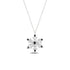 Black And Diamond CZ Lotus Flower Sterling Silver Necklace