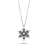 Mystic Topaz CZ Lotus Flower Sterling Silver Necklace