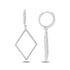 Pave CZ Diamond Shape Sterling Silver Dangle Earrings
