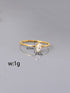 Gold Minimalist Ring for Women – Marquise Cut Zirconia on Dainty Titanium Steel Band, Elegant Stackable Jewelry