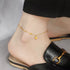 Gold Plated Stainless Steel Tiny Heart Beaded Anklet – Delicate Summer Charm Chain for Casual & Beach Style