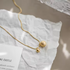 18K Gold Plated Stainless Steel Minimalist Ball Bead Pendant Necklace with Snake Chain – Dainty & Elegant Jewelry