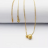 18K Gold Plated Stainless Steel Minimalist Ball Bead Pendant Necklace with Snake Chain – Dainty & Elegant Jewelry