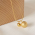 18K Gold Plated Stainless Steel Minimalist Ball Bead Pendant Necklace with Snake Chain – Dainty & Elegant Jewelry