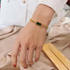 Gold Plated Stainless Steel Chunky Chain Bracelet with Emerald Green CZ – Multi Layered Bold Statement Jewelry