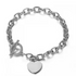 18K Gold Plated Stainless Steel Heart Charms Bracelet with OT Clasp – Dainty Romantic Link Chain Jewelry