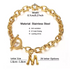 Stainless Steel Initial Letter Charm Bracelet with OT Clasp – Gold & Silver Alphabet A-Z Personalized Jewelry