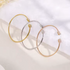 Minimalist Geometric Open-End Bangle Bracelet – Adjustable Gold Plated Stainless Steel Bracelet Accented with Sparkling Cubic Zirconia