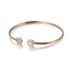 Minimalist Geometric Open-End Bangle Bracelet – Adjustable Gold Plated Stainless Steel Bracelet Accented with Sparkling Cubic Zirconia