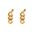 18K Gold Plated Curb Cuban Link Chain Drop Earrings – Thick Stainless Steel Statement Studs for Bold Street Style