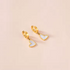Heart Mother of Pearl Drop Hoop Earrings – 18K Gold Plated Stainless Steel Dainty Romantic Jewelry for Women