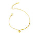 Gold Plated Stainless Steel Tiny Heart Beaded Anklet – Delicate Summer Charm Chain for Casual & Beach Style