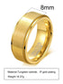 Gold Tungsten Ring for Men – 8mm Minimalist Band with Brushed Center & Polished Edges – Bold & Timeless Style