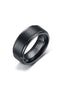 All-Black Tungsten Ring for Men – 8mm Minimalist Band with Brushed Finish & Polished Edges – Bold & Sleek