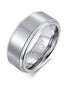 Brushed Silver Tungsten Ring for Men – 8mm Minimalist Band with Natural Finish – Durable & Sleek Look