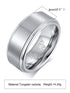 Brushed Silver Tungsten Ring for Men – 8mm Minimalist Band with Natural Finish – Durable & Sleek Look
