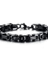 Titanium Steel Byzantine Chain Bracelet – Classic Link Design in Polished Silver or Matte Black Finish