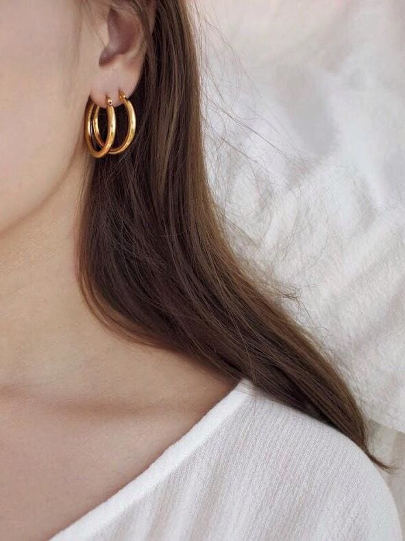 Sterling Silver 925 Hollow Hoop Earrings – Minimalist Lightweight Round Hoops in Silver & Gold Tones