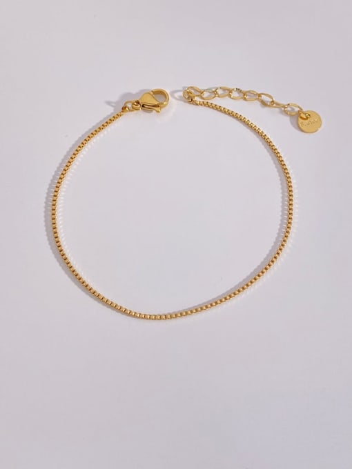 Gold Box Chain Bracelet for Women – Stainless Steel Hip Hop Jewelry, Sleek Square Link Design, Durable & Stylish