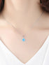 925 Sterling Silver Square Opal Pendant Necklace – Halo CZ Design in Green, White, or Blue Opal for Everyday Sparkle