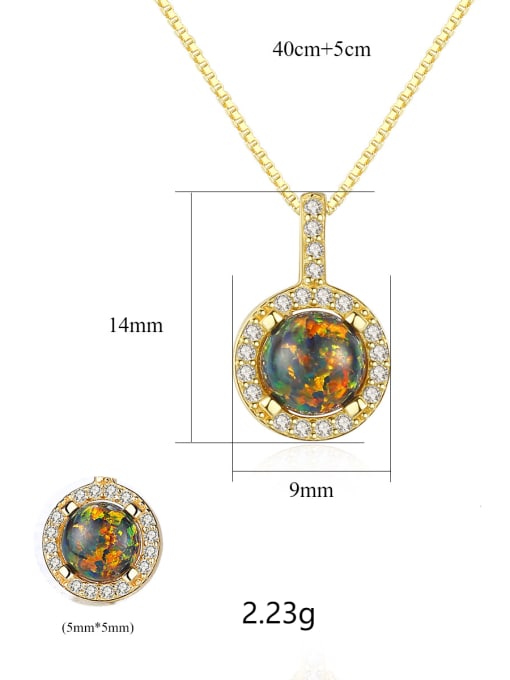 925 Sterling Silver Round Opal Halo CZ Pendant Necklace – Box Chain – Green, White & Blue Opal Options