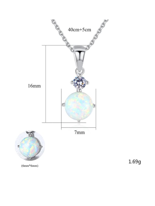 925 Sterling Silver Two-Stone Opal & CZ Pendant Necklace – Vertical Drop Design in White or Blue Opal