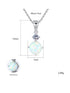 925 Sterling Silver Two-Stone Opal & CZ Pendant Necklace – Vertical Drop Design in White or Blue Opal
