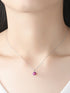 925 Sterling Silver Opal Ball Necklace – Dainty Round Fire Opal Pendant in Light Blue, Green, or Red